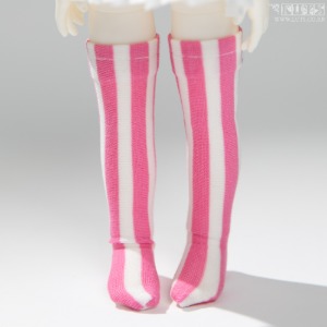 娃娃饰品 HDF Length Stripe Stocking Pink