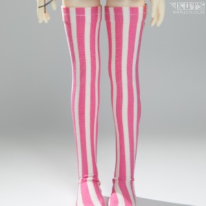 娃娃饰品 KDF Length Stripe Stocking Pink